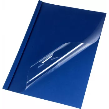 LMG cartelle per rilegatura termica A4 blu effetto pelle 6,0 mm 50 fogli (confezione da 50) LMG-BMDLM-BL-R6