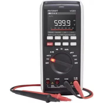 VOLTCRAFT VC-13110160 multimetro digitale, calibrato ISO, CAT III 1000 V, CAT IV 600 V, 6000 Counts