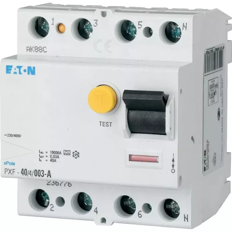 EATON PXF-40/4/003-B interruttore differenziale, 40A, 4 poli, 30mA, tipo B 300299