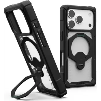 UAG Urban Armor Gear Plasma XTE 360 MagSafe Kickstand custodia per Apple iPhone 18 Pro/17 Pro - nero/trasparente 11457311404G