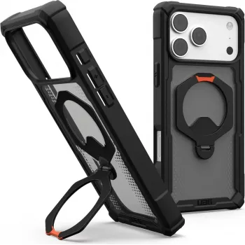 UAG Urban Armor Gear Plasma XTE 360 MagSafe Kickstand custodia per Apple iPhone 18 Pro Max/17 Pro Max – nero/arancione/grigio trasparente 114572114097
