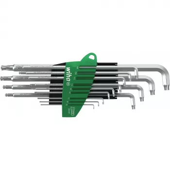 Wiha 366BETSZ13TS set di chiavi a brugola con punta Torx sferica, 13 pezzi, titanio grigio, supporto ErgoStar 40979