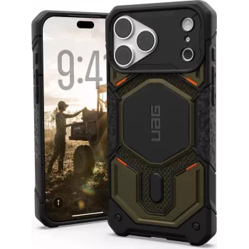 UAG Monarch Pro MagSafe Custodia per Apple iPhone 18 Pro Max / 17 Pro Max, Kevlar Element Green 11456811397B