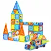 LEAN TOYS mattoncini magnetici didattici con finestre e adesivi 3D per veicoli, 138 pezzi