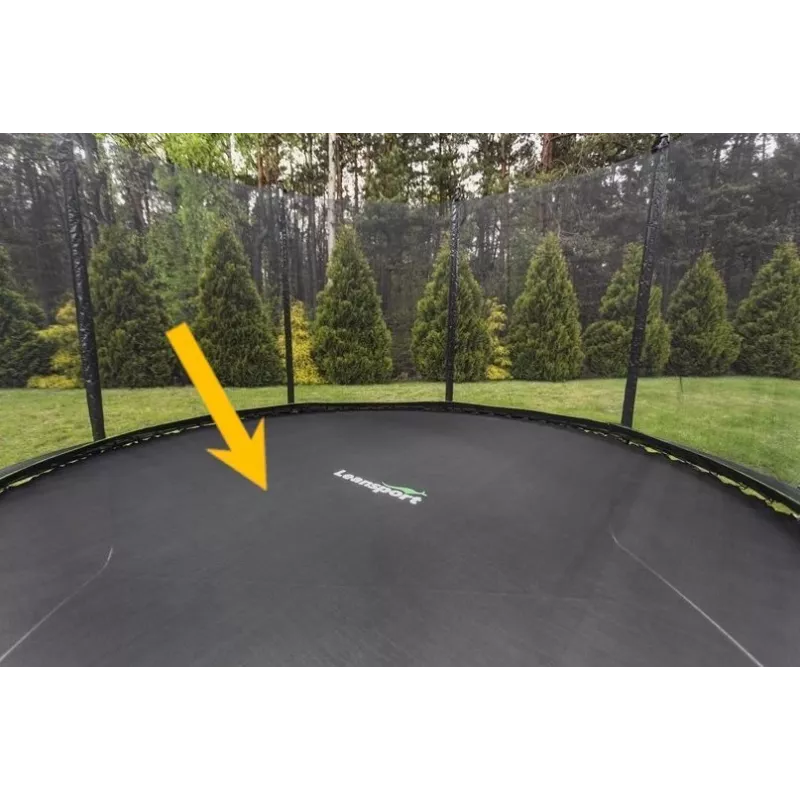 Tappetino per trampolino LEAN SPORT PRO 14ft - 96 anelli a V, tessuto PP resistente ai raggi UV, nero