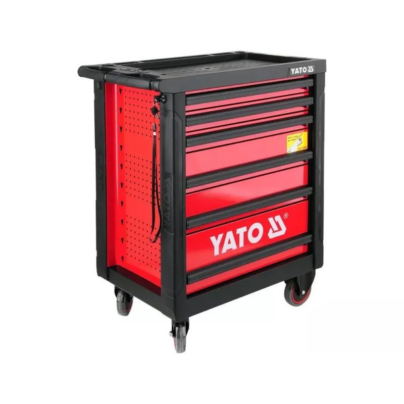 Yato YT-5530 carrello da officina 7 cassetti acciaio nero/rosso