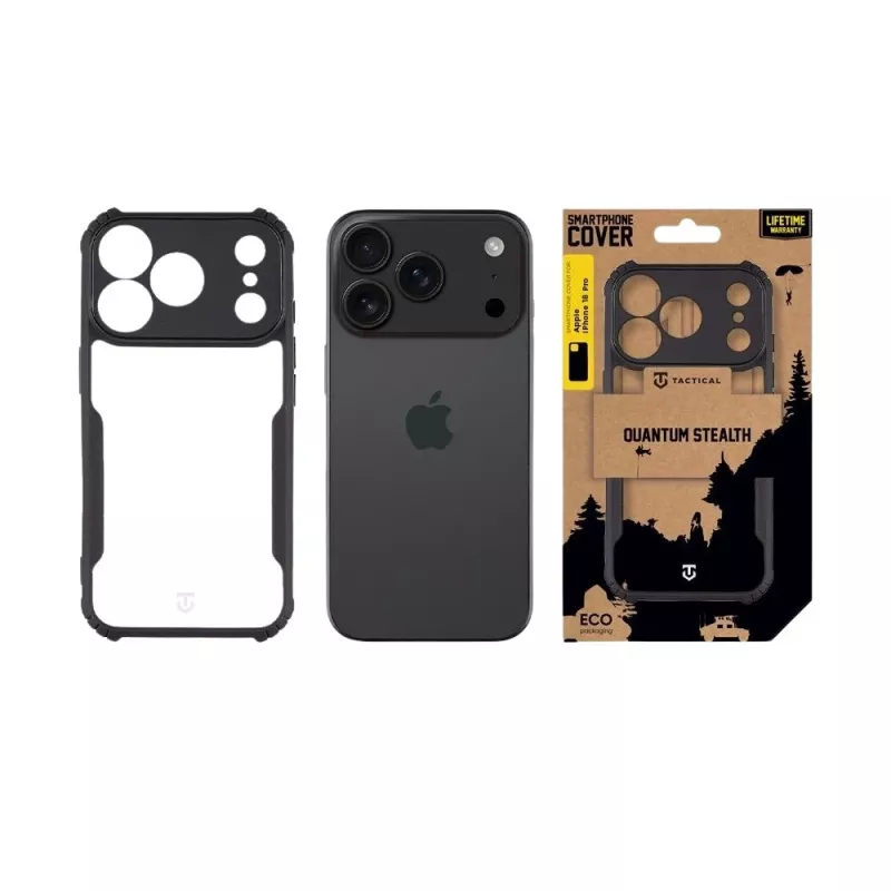 Tactical Back Cover Quantum Stealth iPhone 18 Pro trasparente/nero