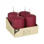 PAPSTAR candele cilindriche 8 cm bordeaux (confezione da 4)