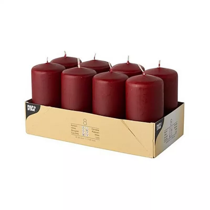 PAPSTAR candela cilindrica 10 cm bordeaux
