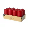 PAPSTAR Candele a colonna 10 cm, rosso, confezione da 8 (17987)