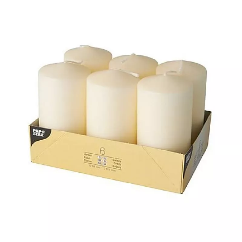 PAPSTAR candela cilindrica 11,5 cm crema