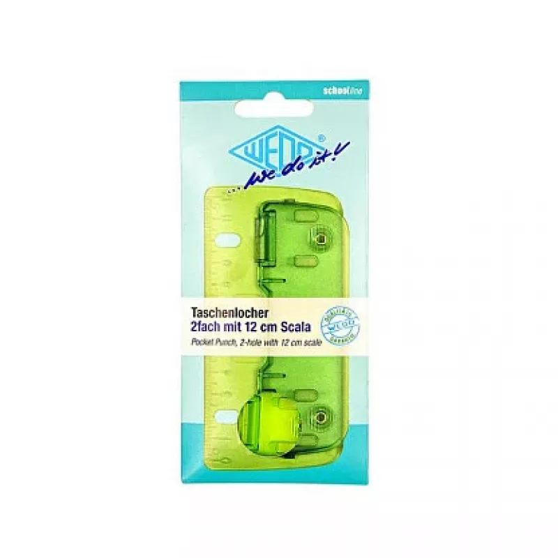 WEDO 67811 perforatore da tasca verde 2 fori 8 fogli
