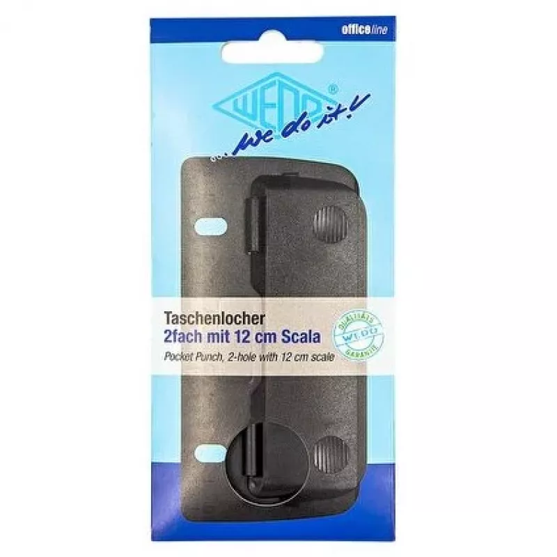 WEDO 67801 Perforatore tascabile, 3 fogli, nero