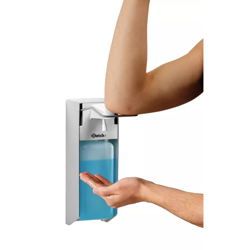 Bartscher Distributore disinfettante PS 0,9L-W 850019 argento/bianco plastica 0,9 L a parete manuale