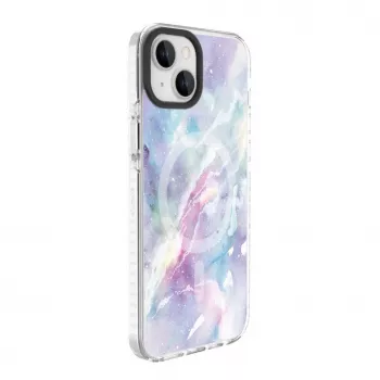 Evelatus Custodia PC+TPU per Apple iPhone 15 Plus compatibile MagSafe – Custom Marble Purple