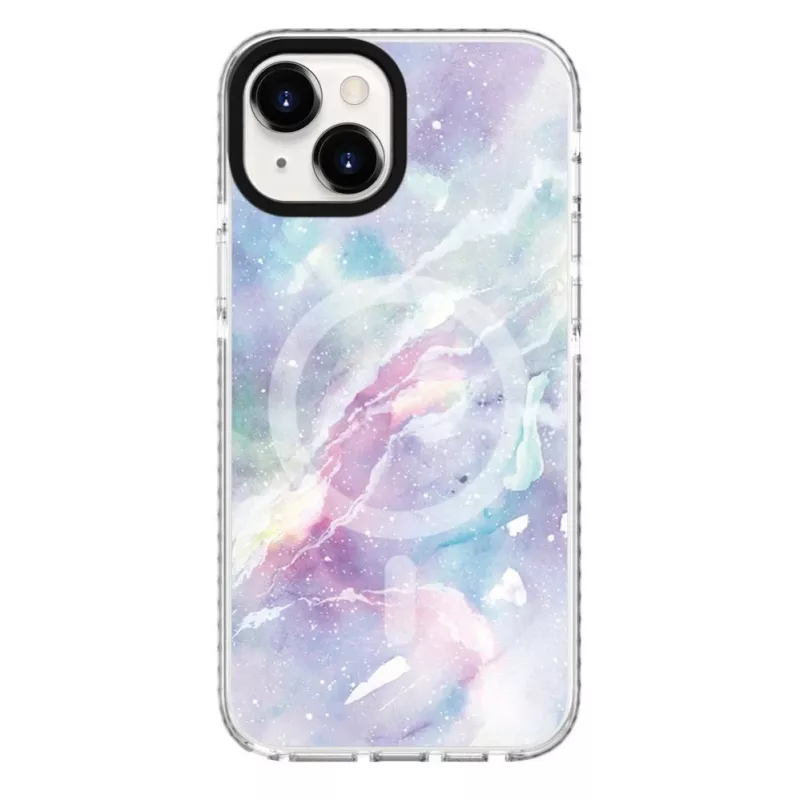Evelatus Custodia PC+TPU per Apple iPhone 15 Plus compatibile MagSafe – Custom Marble Purple