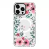 Evelatus Custodia PC+TPU per Apple iPhone 15 Pro Max compatibile MagSafe - motivo floreale trasparente