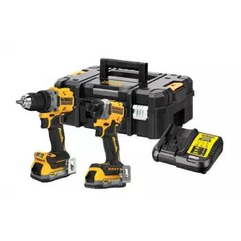DEWALT 18V XR DCD800 DCF850 doppio set con 2 batterie ricaricabili Powerstack da 1,7Ah