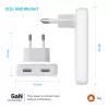 Fixed Slim caricabatterie da viaggio 2xUSB-C 65W GaN PD bianco