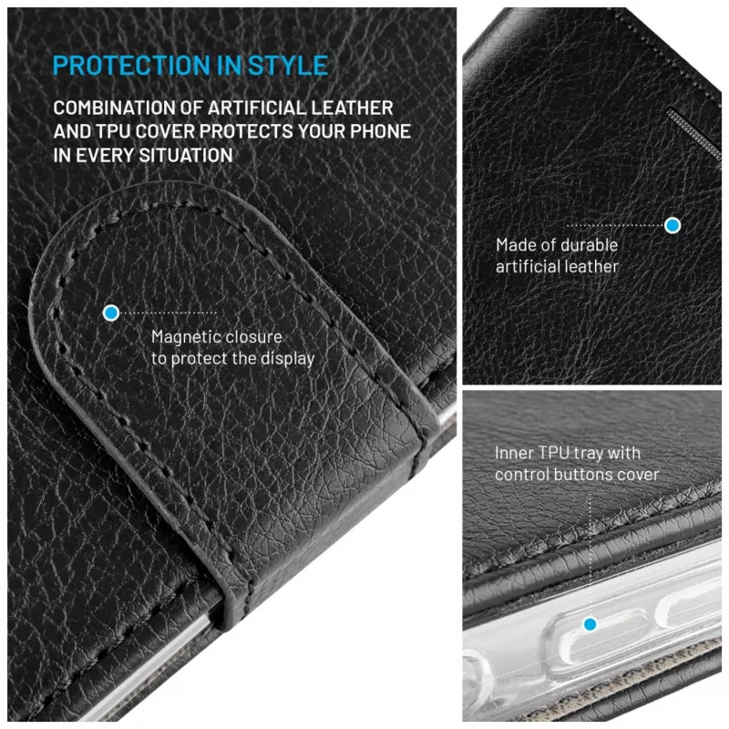 FIXED Opus Book Case per Xiaomi Redmi 15 4G/5G – similpelle, nero