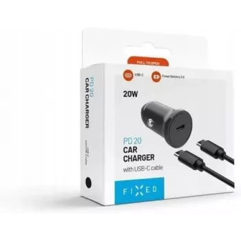FIXED caricabatterie auto USB-C 20W con cavo USB-C a USB-C - nero FIXCC20N-CC-BK