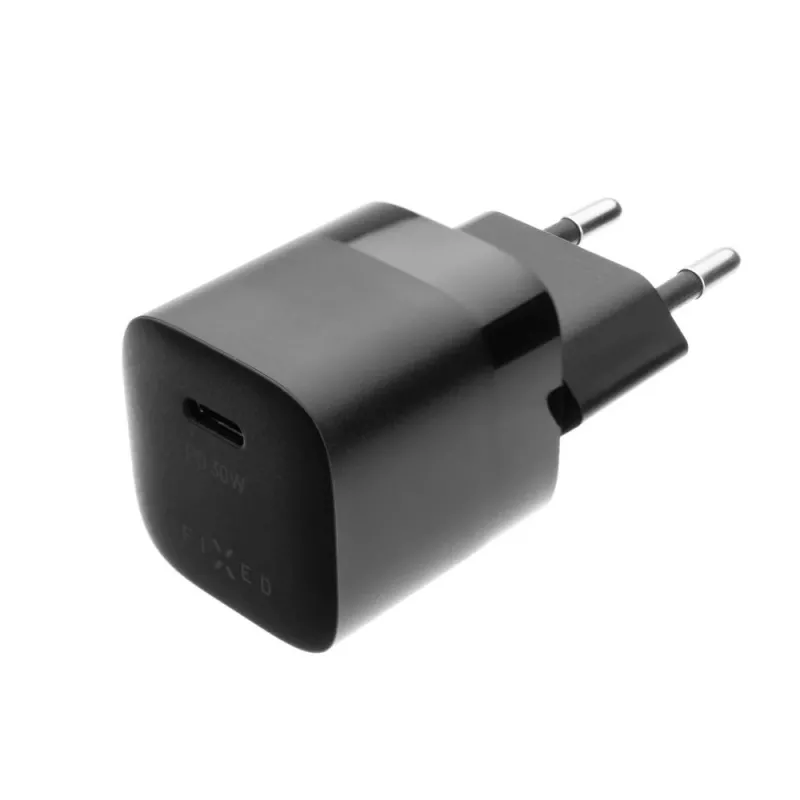 Fixed Mini caricabatterie da parete con uscita USB-C e supporto PD, 30W - nero FIXC30M-C-BK