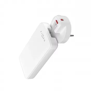 Fixed Slim Traveller caricabatterie da viaggio 2xUSB-C con adattatori mondiali, GaN, 45W – bianco