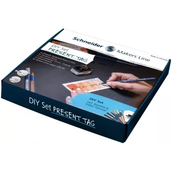 Schneider DIY set etichette regalo bianco con pennarelli metallizzati oro e argento (ML85060902)