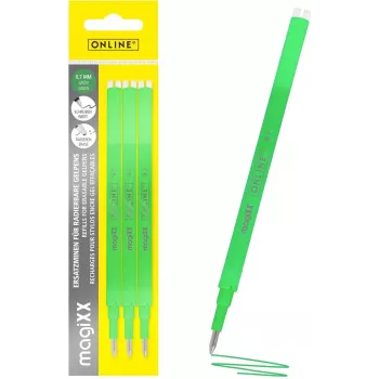 ONLINE magiXX ricarica penna gel verde 0,7 mm 3 pezzi (40165/3)