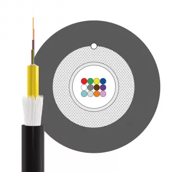 INFRALAN U-DQ(ZN)BH OM4 12G (1x12) Eca 3000N LSZH cavo in fibra ottica nero 7,5 mm 54512D2E-CPR