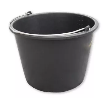 Bradas KTW16 secchio da costruzione in PVC 16L, nero, rotondo, con manico in metallo e scala interna