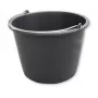 Bradas KTW16 secchio da costruzione in PVC 16L, nero, rotondo, con manico in metallo e scala interna