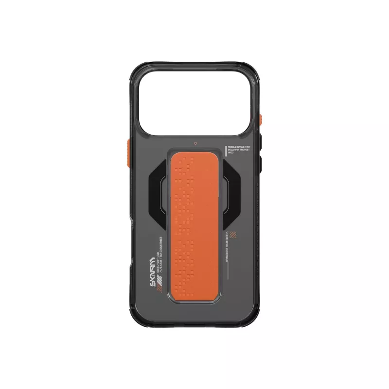 Skinarma Haxa custodia per iPhone 17 Pro Max con ricarica magnetica + supporto grip grafite