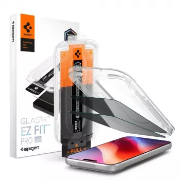 Spigen Glas.tR EZ Fit Pro HD Anti-Spy pellicola protettiva in vetro temperato per iPhone 18 Pro (confezione da 2)