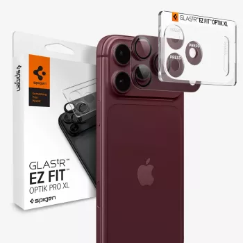 Spigen Optik Pro XL GLAS.TR EZ FIT vetro protettivo obiettivo fotocamera per iPhone 18 Pro Max – Dark Cherry