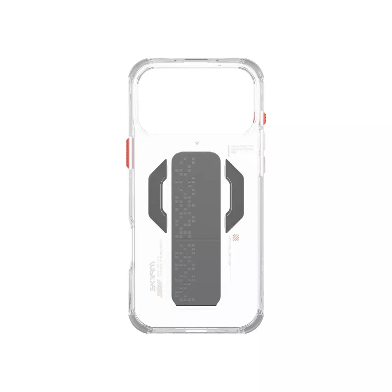 SKINARMA Haxa custodia per iPhone 17 Pro Max con ricarica magnetica e supporto grip - trasparente