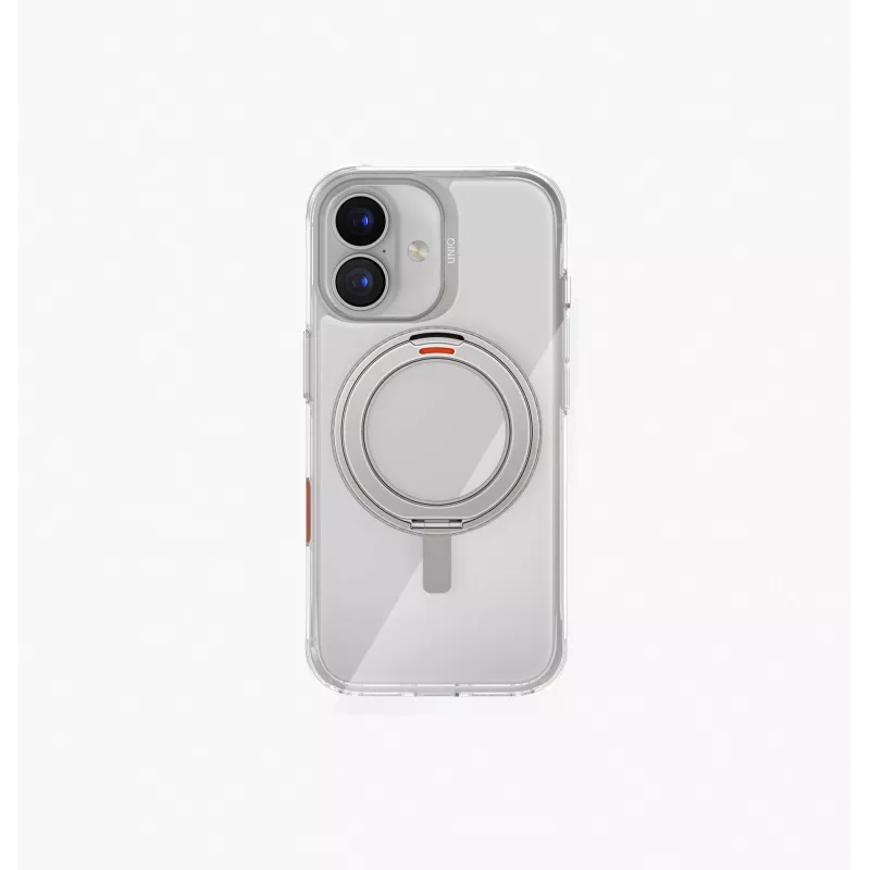 UNIQ Swivix custodia per iPhone 17 con kickstand girevole a 360°, trasparente