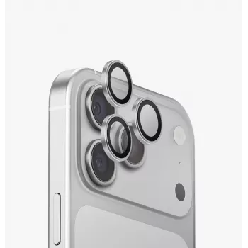 UNIQ Optix Aluguard (DX2) protezione obiettivo fotocamera per iPhone 18 Pro / 18 Pro Max – argento con applicatore