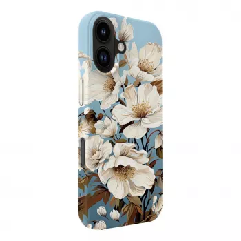 Evelatus custodia Slim Shell con MagSafe per Apple iPhone 16 – stampa personalizzata Flower Blue
