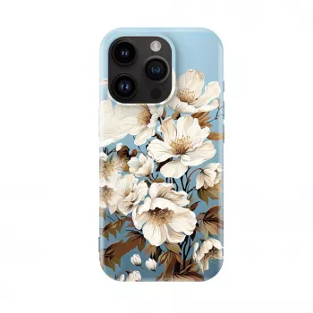 Evelatus custodia Slim Shell con MagSafe per iPhone 16 Pro Max - Flower Blue