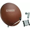 SCHWAIGER Sistema SAT 80 cm 6 utenti Quattro LNB (senza switch) rosso mattone con multiswitch 5/6