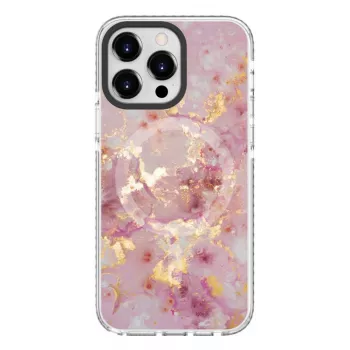 Evelatus Custodia per Apple iPhone 15 Pro PC+TPU compatibile MagSafe – marmo rosa