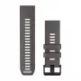 Garmin QuickFit 26 Cinturini per orologio, Pebble Grey/Silver Grey silicone [010-14510-00]