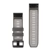 Garmin QuickFit 26 Cinturini per orologio, Pebble Grey/Silver Grey silicone [010-14510-00]