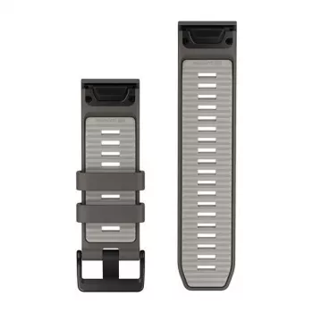 Garmin QuickFit 26 Cinturini per orologio, Pebble Grey/Silver Grey silicone [010-14510-00]
