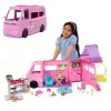 Barbie Dreamhouse Adventures Set di gioco camper con bambole, si trasforma in camper a 7 aree, oltre 60 accessori, rosa