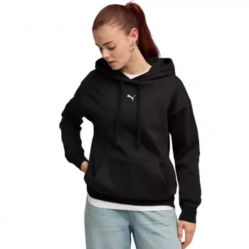 Puma ESS Centered Cat Logo Felpa con cappuccio Relaxed donna nero taglia M