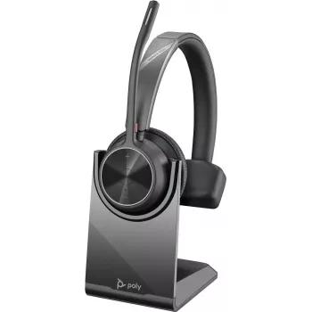 HP Poly Voyager 4300 UC Series 4310 cuffie wireless on-ear con adattatore USB-C e base di ricarica, certificato Zoom 218474-01