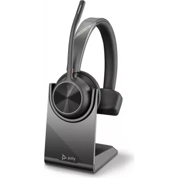 HP Poly Voyager 4300 UC Series 4310 cuffie wireless on-ear con adattatore USB-C e base di ricarica, certificato Zoom 218474-01