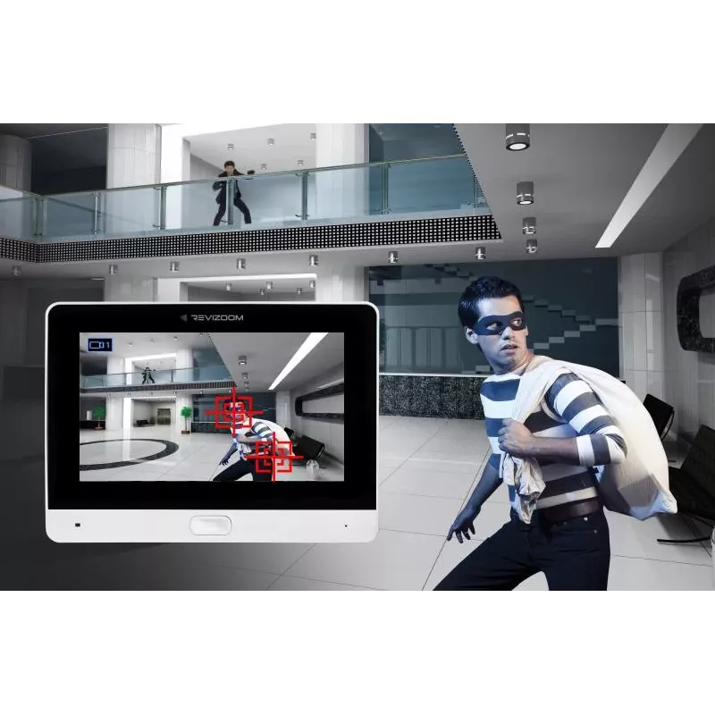 REVIZOOM RM-T273HD Videocitofono bianco da 7 pollici con postazione esterna RC-212HD-CK1